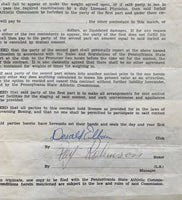 ROBINSON, SUGAR RAY SIGNED FIGHT CONTRACT (1965-PETER SCHMIDT FIGHT)