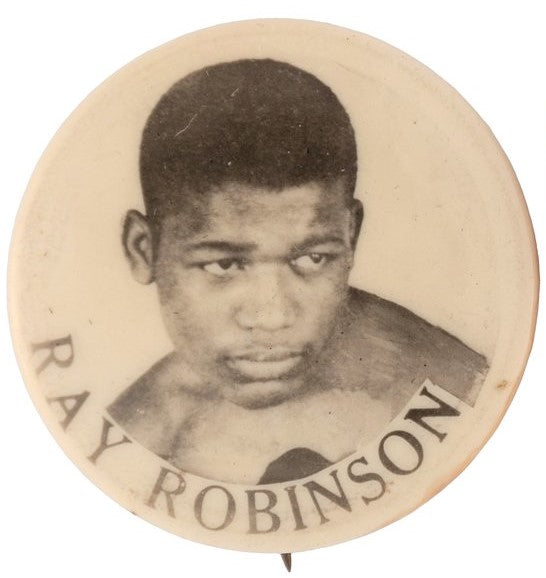 ROBINSON, SUGAR RAY SOUVENIR PIN (EARLY 1940'S)