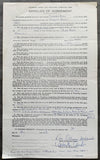 RONDON, VICENTE SIGNED FIGHT CONTRACT (1971-DOYE BAIRD FIGHT)