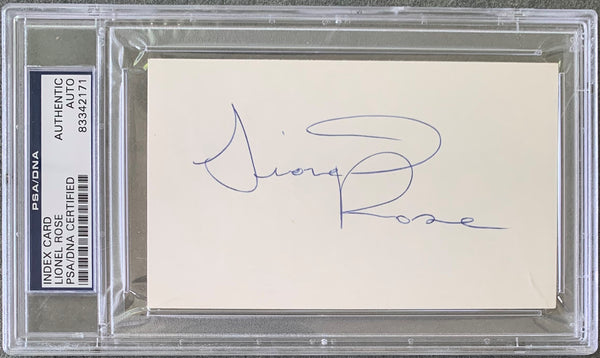 ROSE, LIONEL SIGNED INDEX CARD (PSA/DNA)