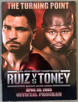 RUIZ, JOHNNY-JAMES "LIGHTS OUT" TONEY OFFICIAL PROGRAM (2005)