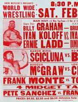 SAMMARTINO, BRUNO & IVAN PUTSKI & DOMINIC DENUCCI VS. ERNIE LADD & SUPERSTAR BILLY GRAHAM & IVAN KOLOFF ON SITE WRESTLING POSTER (1976)