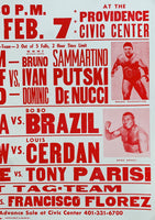 SAMMARTINO, BRUNO & IVAN PUTSKI & DOMINIC DENUCCI VS. ERNIE LADD & SUPERSTAR BILLY GRAHAM & IVAN KOLOFF ON SITE WRESTLING POSTER (1976)