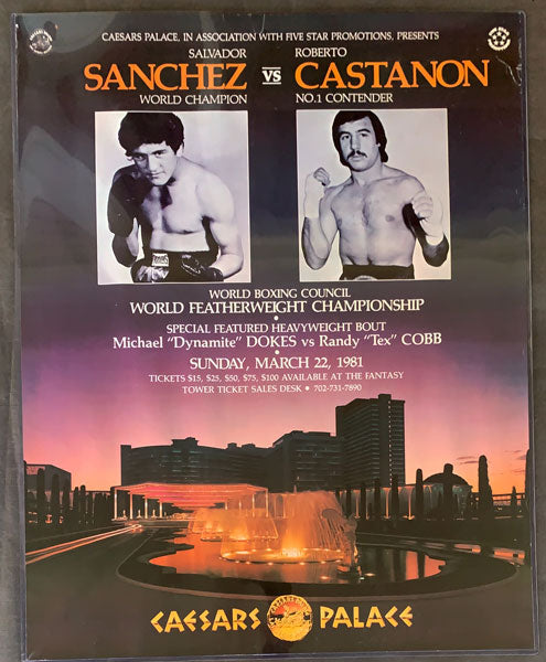 SANCHEZ-SALVADOR-ROBERTO CASTANON & MICHAEL DOKES-TEX COBB ON SITE POSTER (1981)