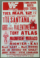 SANTANA, TITO-GREG VALENTINE SIGNED ON SITE POSTER (1985-JSA)