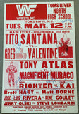 SANTANA, TITO-GREG VALENTINE SIGNED ON SITE POSTER (1985-JSA)