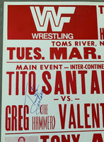 SANTANA, TITO-GREG VALENTINE SIGNED ON SITE POSTER (1985-JSA)