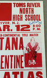 SANTANA, TITO-GREG VALENTINE SIGNED ON SITE POSTER (1985-JSA)