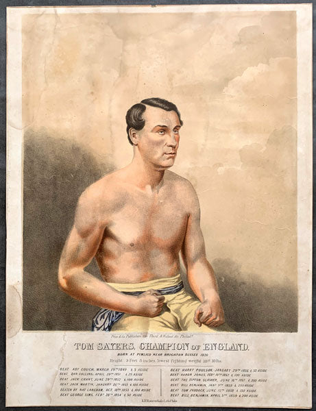 SAYERS, TOM ORIGINAL LITHOGRAPH PRINT (1859)