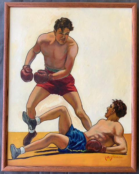 BOXERS ORIGINAL PAINTING BY C. R. SCHAARE