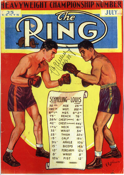 SCHMELING, MAX SIGNED RING MAGAZINE COVER COPY