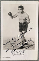 SCHMELING, MAX VINTAGE SIGNED REAL PHOTO POSTCARD (1934)