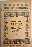 SHAPIRO, MAXIE-JOHNNY WILLIAMS OFFICIAL PROGRAM (1945)