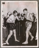 CARNERA, PRIMO-JACK SHARKEY WIRE PHOTO (1933-SQUARE OFF)