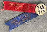 SHARKEY, JACK-PHIL SCOTT SOUVENIR PIN WITH RIBBONS (1930)