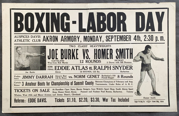 SMITH, HOMER-JOE BURKE ON SITE POSTER (1922)