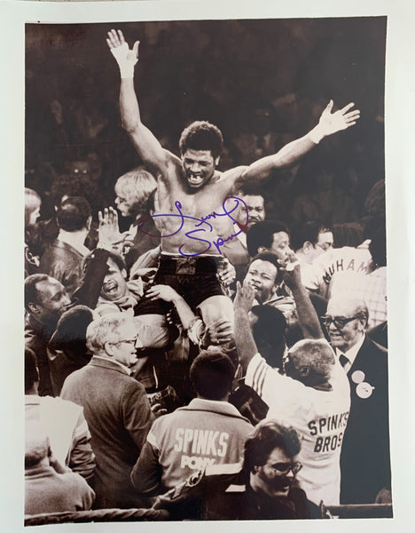 SPINKS, LEON SIGNED PHOTO (JIM STINSON LOA)