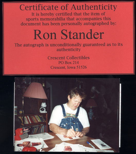 Ron Standard STANDER, RON SIGNED PHOTO – JO Sports Inc.