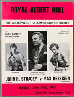 STRACEY, JOHN-MAX HEBEISON OFFICIAL PROGRAM (1975)
