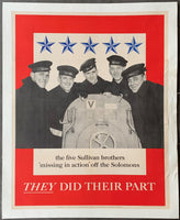 THE FIVE  SULLIVAN BROTHERS ORIGINAL GOVERNMENT POSTER (1943)