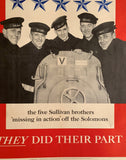 THE FIVE  SULLIVAN BROTHERS ORIGINAL GOVERNMENT POSTER (1943)