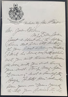 SULLIVAN, JOHN L. HAND WRITTEN & SIGNED LETTER (1908-JSA)