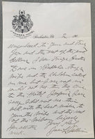 SULLIVAN, JOHN L. HAND WRITTEN & SIGNED LETTER (1908-JSA)