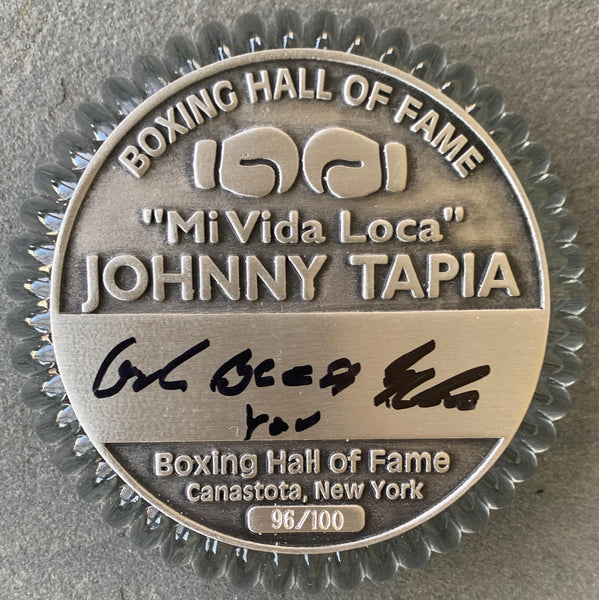 TAPIA, JOHNNY SIGNED LIMITED EDITION BOXING HALL OF FAME PAPERWEIGHT