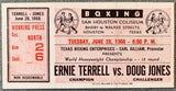 TERRELL, ERNIE-DOUG JONES STUBLESS TICKET (1966)