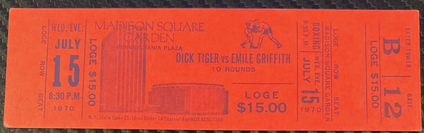 GRIFFITH, EMILE-DICK TIGER FULL TICKET (1970)