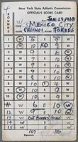 CHIONOI, CHARTCHAI-EFREN "ALACRAN" TORRES OFFICIAL REFEREE'S SCORECARD (1968)-ARTHUR MERCANTE)