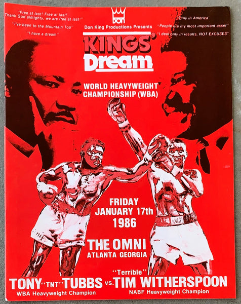 WITHERSPOON, TIM-TONY TUBBS OFFICIAL PROGRAM (1986-WITHERSPOON WINS TITLE)