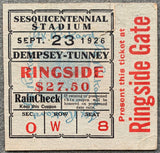 TUNNEY, GENE-JACK DEMPSEY I TICKET STUB (1926-PSA/DNA FR 1.5)