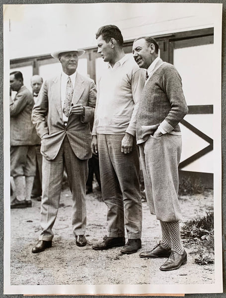 TUNNEY, GENE & TEX RICKARD & BILLY GIBSON ORIGINAL WIRE PHOTO (1928)