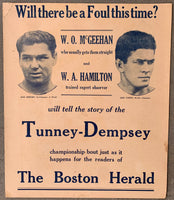 DEMPSEY, JACK-GENE TUNNEY II ORIGINAL PREFIGHT POSTER(1927)