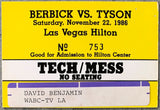 TYSON, MIKE-TREVOR BERBICK TECH/MESS PASS (1986-PSA/DNA VG 3)