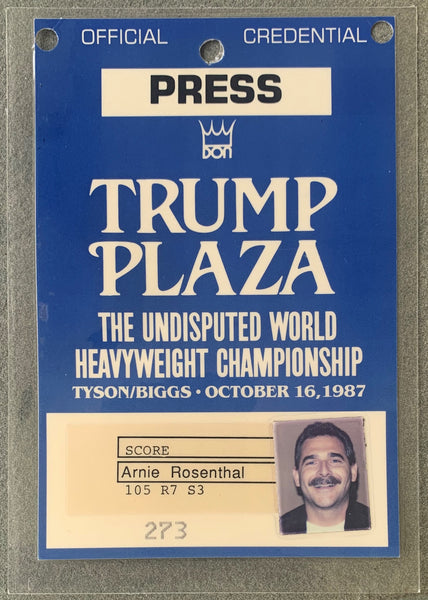 TYSON, MIKE-TYRELL BIGGS PRESS CREDENTIAL (1987)