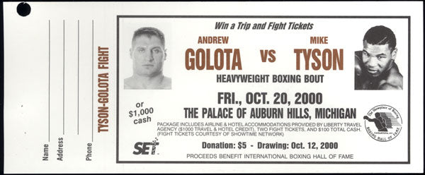 TYSON, MIKE-ANDREW GOLOTA RAFFLE TICKET (2000)