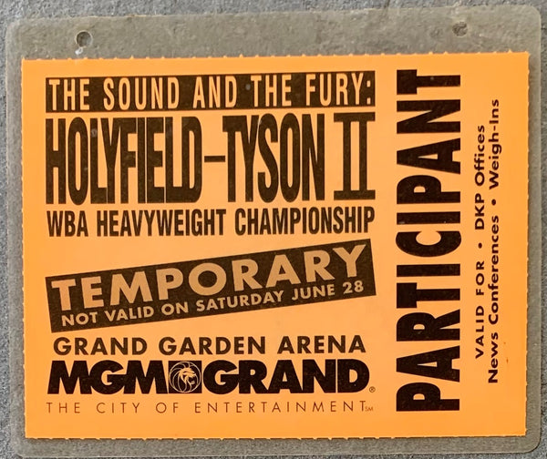 TYSON, MIKE-EVANDER HOLYFIELD II TEMPORARY PARTICIPANT CREDENTIAL (1997)