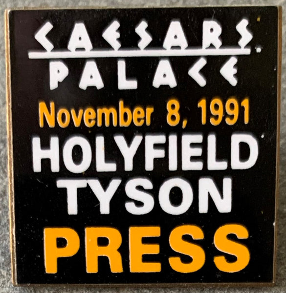 TYSON, MIKE-EVANDER HOLYFIELD PRESS PIN (1991-POSTPONED)