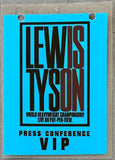 TYSON, MIKE-LENNOX LEWIS VIP PRESS CONFERENCE CREDENTIAL (2002)