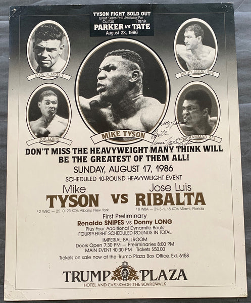 TYSON, MIKE-JOSE RIBALTA SIGNED ON SITE POSTER (1986-SIGNED BY TYSON)