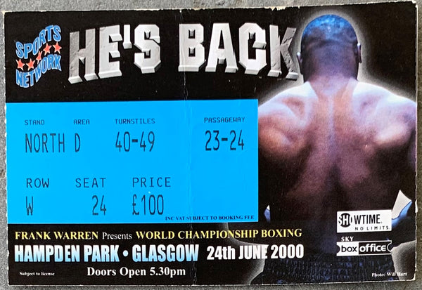 TYSON, MIKE-LOU SAVARESE ON SITE STUBLESS TICKET (2000)