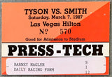 TYSON, MIKE-JAMES "BONECRUSHER" SMITH PRESS-TECH PASS (1987)