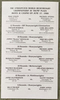 TYSON, MIKE-MICHAEL SPINKS SCHEDULE OF EVENTS (1988)