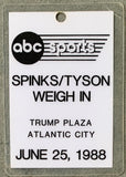 TYSON, MIKE-MICHAEL SPINKS WEIGH IN CREDENTIAL (1988)