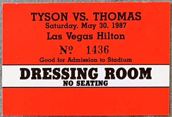 TYSON, MIKE-PINKLON THOMAS DRESSING ROOM PASS (1987)