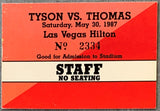 TYSON, MIKE-PINKLON THOMAS STAFF CREDENTIAL (1987)