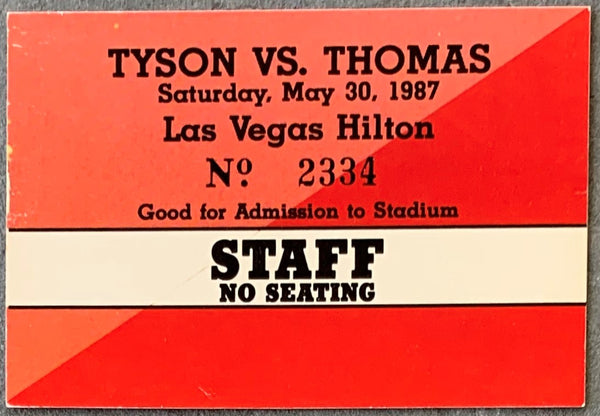 TYSON, MIKE-PINKLON THOMAS STAFF CREDENTIAL (1987)