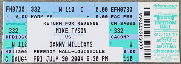 TYSON, MIKE-DANNY WILLIAMS FULL TICKET (2004)